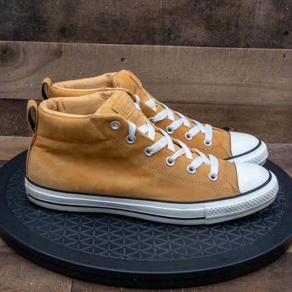 CONVERSE ALL STAR PRO MID LEATHER MENS ATHLETIC SHOES RETRO SNEAKER TAN SIZE 10 - Picture 9 of 9